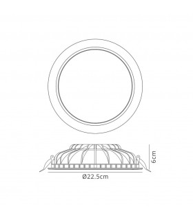 Recessed Downlight 22.5cm Round 24W LED 4000K, 2160lm, Matt White - 2