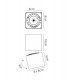 Spotlight 7.6cm Square 12W LED 3000K, 1040lm, Matt White - 2