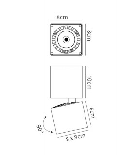 Spotlight 7.6cm Square 12W LED 3000K, 1040lm, Matt White - 2