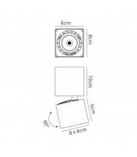 Spotlight 7.6cm Square 12W LED 4000K, 1090lm, Matt White - 2