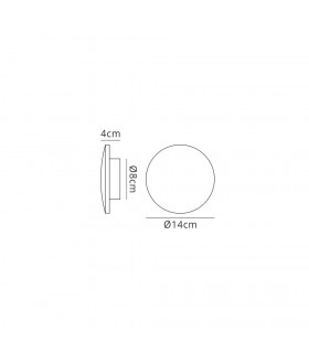 Wall Light 13.5cm Round 6W LED 3000K, 540lm, Matt White - 2