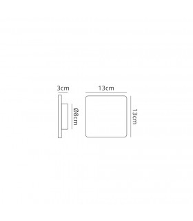 Wall Light 13cm Square 6W LED 3000K, 540lm, Matt White - 2