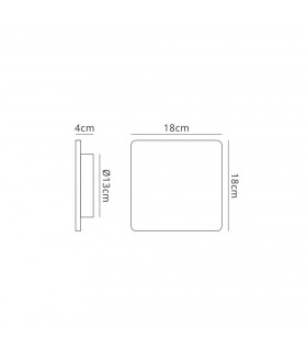 Wall Light 18cm Square 12W LED 3000K, 1080lm, Matt White - 2