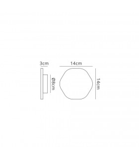 Wall Light 14.4cm Hexagonal 6W LED 3000K, 540lm, Matt White - 2