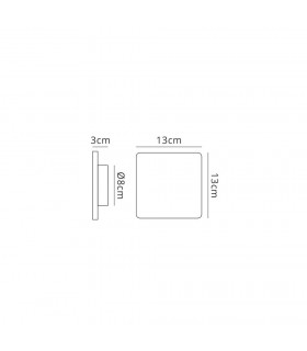 Wall Light 13cm Square 6W LED 3000K, 540lm, Silver Paint - 2
