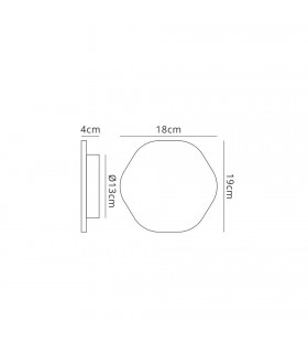 Wall Light 19.2cm Hexagonal 12W LED 3000K, 1080lm, Silver Paint - 2