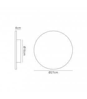 Wall Light 27cm Round 16W LED 3000K, 1260lm, Matte White - 2