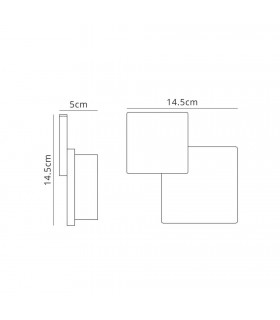 Wall Light Squares 5W LED 3000K Matt White, 285lm, - 2