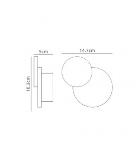 Wall Light Circles 5W LED 3000K Matt White, 285lm, - 2