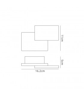 Wall Light Rectangles 5W LED 3000K Matt White, 285lm, - 2