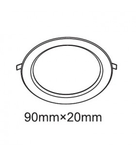 Recessed Downlight Round Panel, 2.5inch 3W, Natural White 4000K, 240lm, White Frame, Inc. Driver - 2