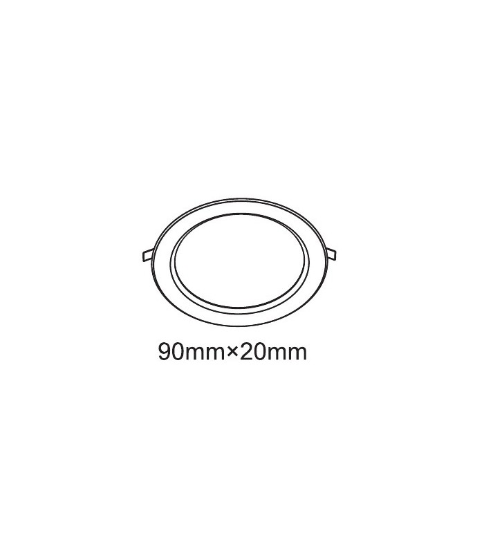 Recessed Downlight Round Panel, 2.5inch 3W, Pure White 6400K, 240lm, White Frame, Inc. Driver - 2