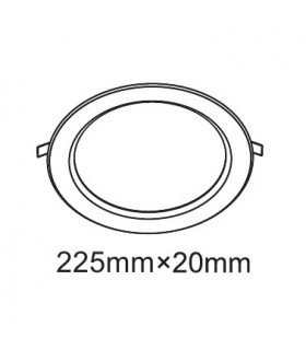Recessed Downlight Round Panel 8inch 18W Pure White 6400K, 1500lm, White Frame, Inc. Driver - 2