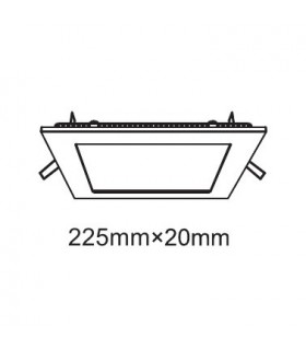 Recessed Downlight Square Panel 8inch 18W Pure White 6400K, 1500lm, White Frame, Inc. Driver - 2