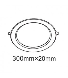 Recessed Downlight Round Panel 12inch 24W Pure White 6400K, 2000lm, White Frame, Inc. Driver - 2
