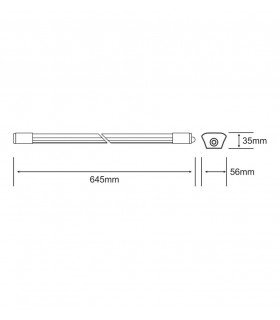 LED IP65 0.6m 230 18W Natural White 4000K, 1600lm, Inc. Driver - 2