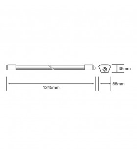LED IP65 1.2m 230 36W Natural White 4000K, 3200lm, Inc. Driver - 2