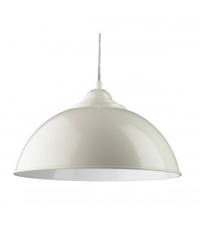 1 Light Dome Ceiling Pendant Cream with Metal Shade, E27 - 1