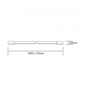 Flat LED IP20 1.5m 230 45W Natural White 4000K, 3600lm, Inc. Driver - 2