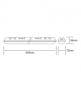 LED IP65 0.6m 230 12W Natural White 4000K, 1200lm, Inc. Driver - 2