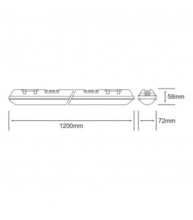 LED IP65 1.2m 230 24W Natural White 4000K, 2500lm, Inc. Driver - 2