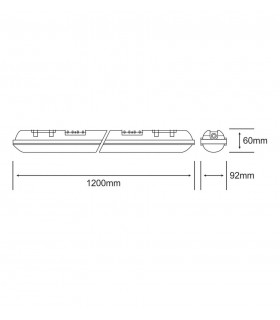 LED IP65 1.5m Twin 230 56W Natural White 4000K, 6000lm, Inc. Driver - 2