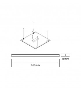 LED Panel 595 x 595mm 42W 6400K (White Frame) (1, 1) - 2