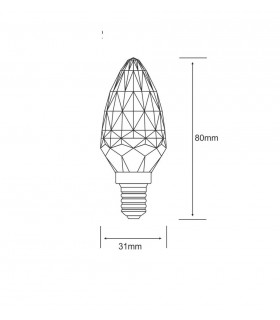 Candle E14 3W Cool White 4000K 320lm, Clear Crystal - 2