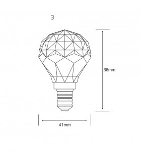 Globe E14 3W Warm White 3000K, 300lm, Clear Crystal - 2