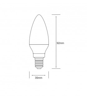 LED Candle E14 Dimmable 3.5W Natural White 4000K, 270lm, Chrome - 2