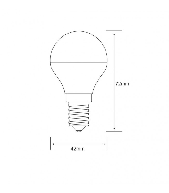 LED Globe E14 Dimmable 3.5W White 6400K, 270lm, Chrome - 2