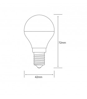 LED Globe E14 Dimmable 3.5W Cool White 4000K, 270lm, Chrome - 2