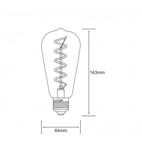 E27 Dimmable 230V 5W Warmwhite 1800K, Gold - 2
