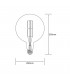 LED Globe D200, H E27 Dimmable 230V 8W Warmwhite 1800K, Gold, 5yrs Warranty - 2