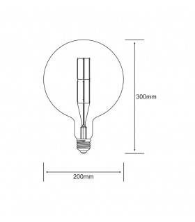 LED Globe D200, H E27 Dimmable 230V 8W Warmwhite 1800K, Gold, 5yrs Warranty - 2