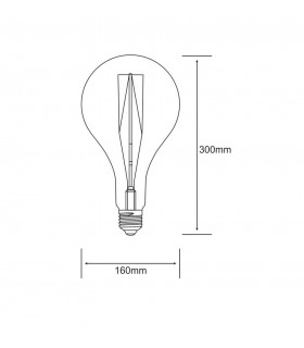LED GLS A160, M E27 230V 4W Warmwhite 1800K, Gold, 5yrs Warranty - 2