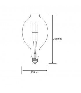 LED BT180, H E27 230V 4W Warmwhite 1800K, Gold, 5yrs Warranty - 2