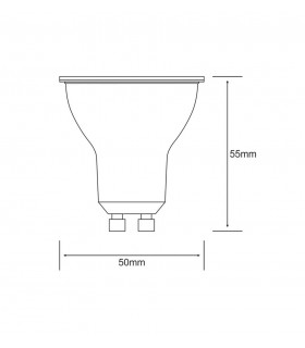 LED GU10 230V 5W Warmwhite 3000K, SCOB 36 deg. 450lm - 1