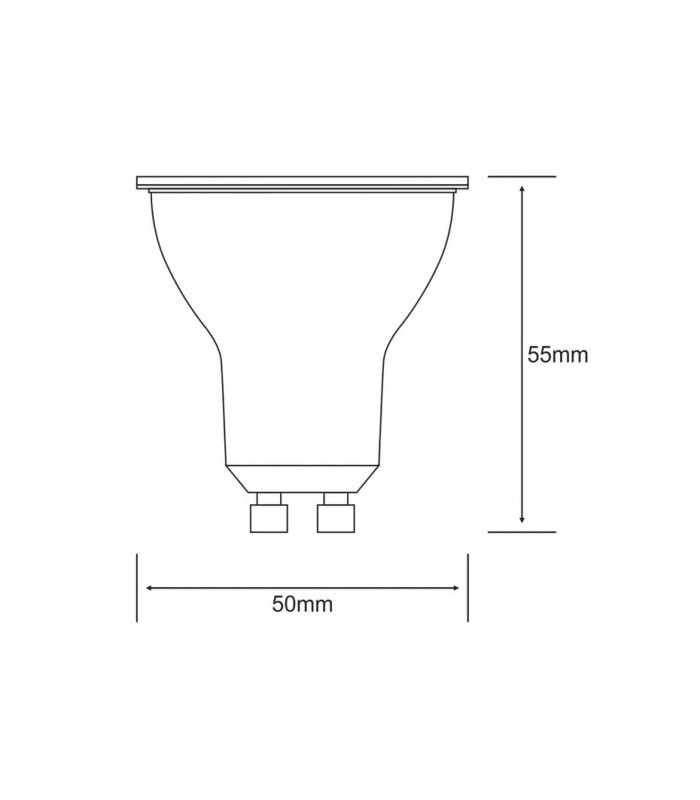 LED GU10 230V 5W Warmwhite 3000K, SCOB 36 deg. 450lm - 1