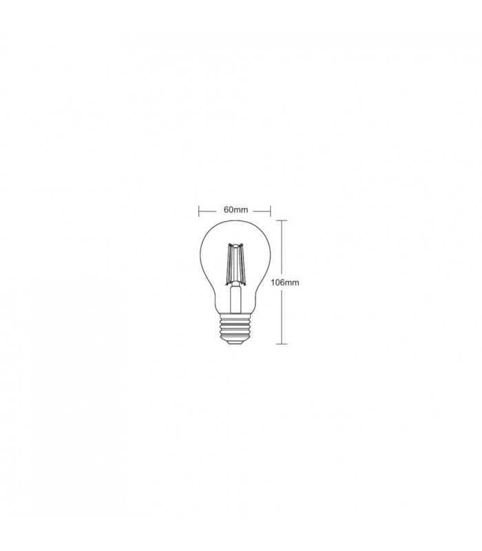 LED GLS E27 230V 6.5W Warm White 2700K, 806lm, Clear - 2