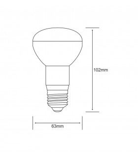 R63 E27 230V 6W Warm White 3000K 550lm (1, 1) - 2