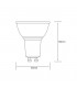 GU10 230V 5W Warm White 3000K, 350lm 100 deg. SCOB, White - 3