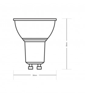 GU10 Dimmable 230V 5.5W Warm White 3000K, 360lm SCOB 36 deg., White - 2
