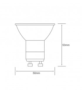 GU10 230V 4.5W Warm White 3000K, 360lm SCOB 36 deg., Glass - 2