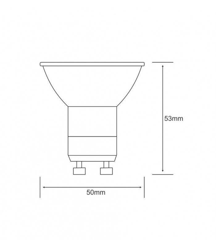 GU10 230V 4.5W Warm White 3000K, 360lm SCOB 36 deg., Glass - 2