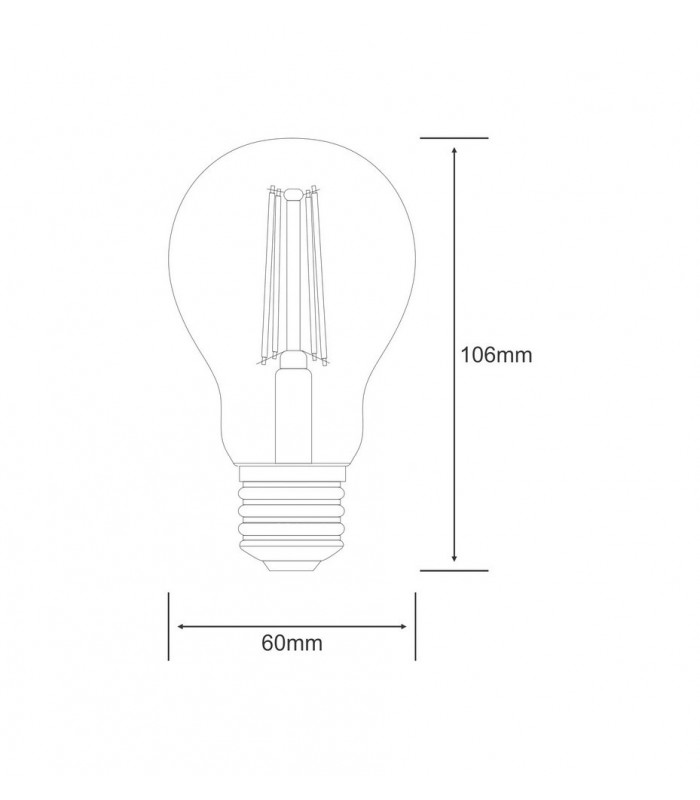 LED GLS E27 230V 4W Warm White 2700K, 470lm, Clear - 2