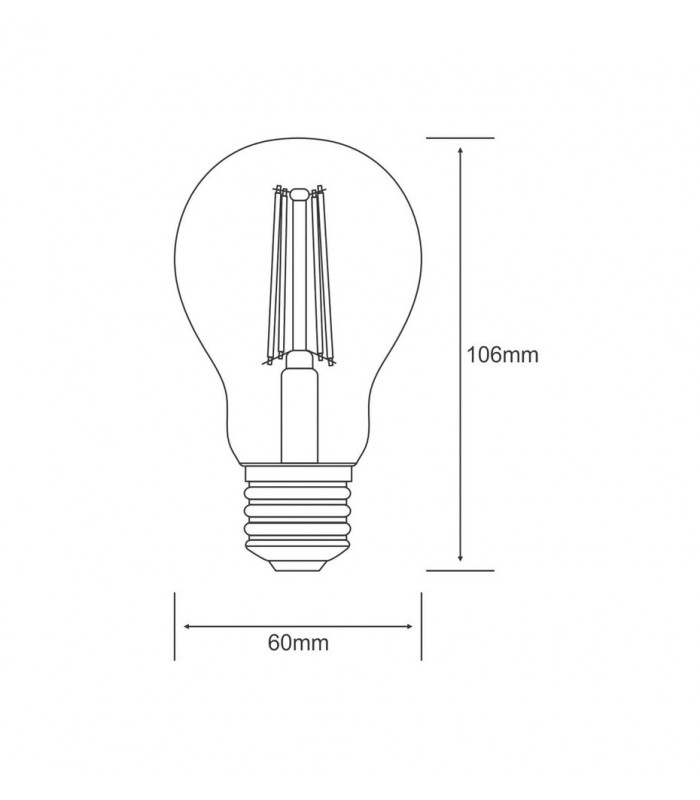 LED GLS E27 Dimmable 230V 4W Warm White 2700K, 470lm, Clear - 2