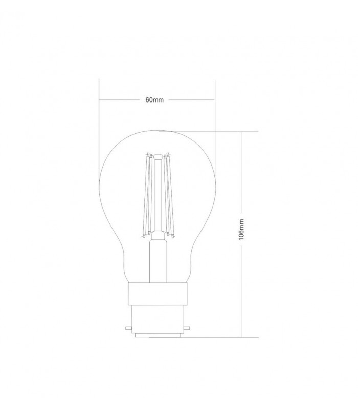 LED GLS B22d Dimmable 230V 8W Warm White 2700K, 806lm, Clear - 2
