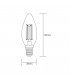 LED Candle E14 230V 4W Warm White 2700K, 470lm, Clear - 2