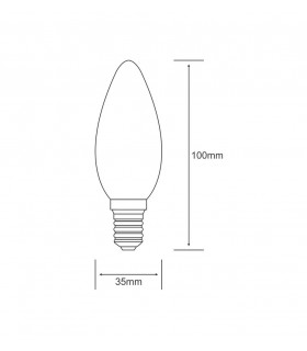 LED Candle E14 230V 4W Warm White 2700K, 470lm, Frosted - 2